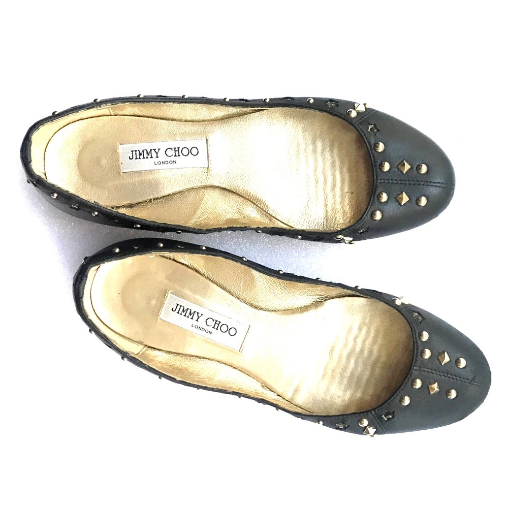 Jimmy Choo leather flat shoes with studs